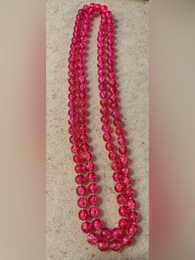 Hot Pink Faceted Bead Necklace - Women's Jewelry
